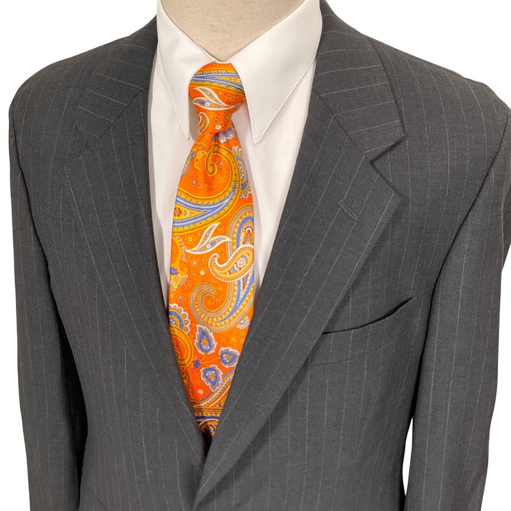 Brooks Brothers Blazer‎ Mens 41R Charcoal Gray Pinstripe Corporate Brooksease